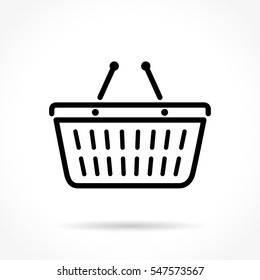 Illustration of basket thin line icon design