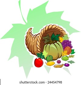 Illustration of a basket of vegetables	