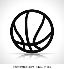 Illustration of basketball ball on white background