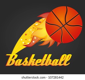 illustration with basketball ball, vector illustration