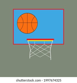 illustration of basketball and basketball board
