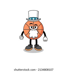 Illustration of basketball cartoon with i want you gesture , character design