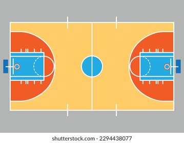 The Illustration of Basketball Field