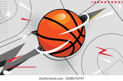 Ilustração do folheto de basquete, vetor, elemento