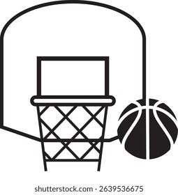 illustration of a basketball hoop and ball