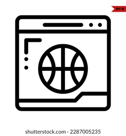 illustration of basketball line icon 