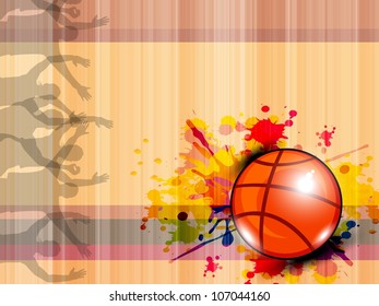 Illustration of Basketball on grungy abstract background with text space for your message. EPS 10.