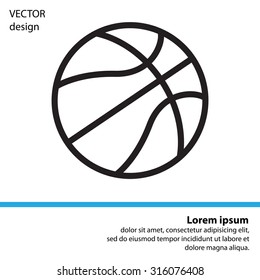 illustration of a basketball outline isolated