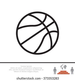 illustration of a basketball outline isolated