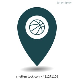 illustration of a basketball outline isolated
