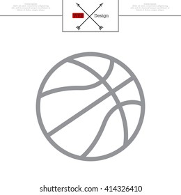 Illustration Of A Basketball Outline Isolated