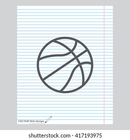 illustration of a basketball outline isolated