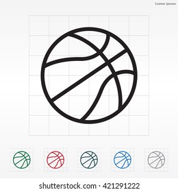 illustration of a basketball outline isolated