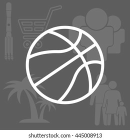 illustration of a basketball outline isolated