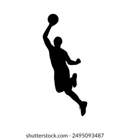 Illustration of basketball player silhouette. basketball player icon
