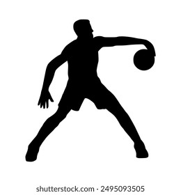 Illustration of basketball player silhouette. basketball player icon
