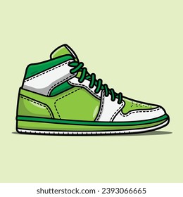 The Illustration of Basketball Sneakers Classic Green