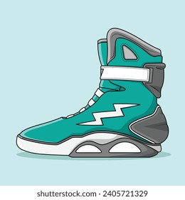 The Illustration of Basketball Sneakers Modern High Ankle Green