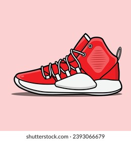 The Illustration of Basketball Sneakers in Reds
