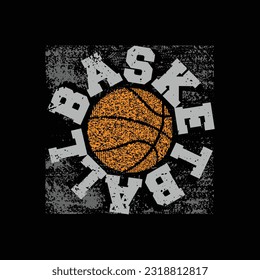 Illustration Basketball. Sport typography, t-shirt graphics, poster, banner, flyer, print and postcard
