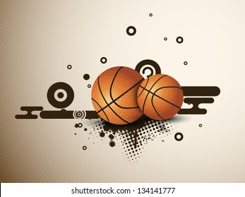 Illustration of a basketballs on  abstract grungy background. EPS 10.
