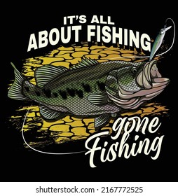 illustration bass  fishing fisherman fish vector  sport largemouth graphic Design   
