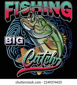 illustration bass  fishing fisherman vector  sport  graphic Design   
