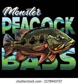 illustration bass walleye giant trevally fishing fisherman fish vector  sport largemouth graphic Design   
