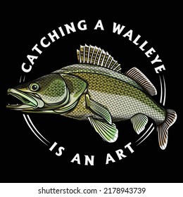 illustration bass walleye giant trevally fishing fisherman fish vector  sport largemouth graphic Design   
