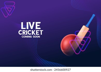 illustration of bat and ball on cricket championship sports background