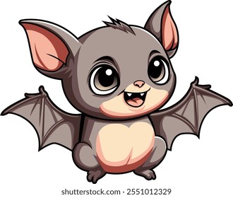 Ilustração Bat Cartoon 2d para adesivo