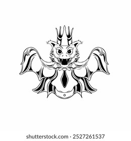 illustration of a bat and crown