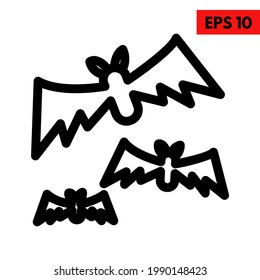 Illustration of bat line icon