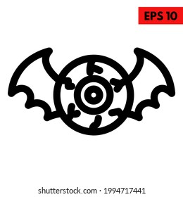 illustration of bat line icon