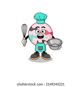 Ilustración de la bomba de baño como cocinero de panadería , diseño de carácter