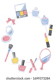 illustration of bath and make up