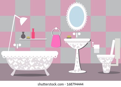 Bathroom Pink Scale Isolate Over White Background Royalty Free SVG,  Cliparts, Vectors, and Stock Illustration. Image 11187440.