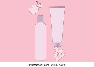 Illustration von Badezimmerzubehör, Vektorgrafik 