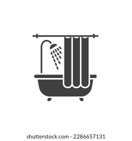 illustration of bathroom, bath room icon, vector art.