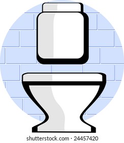 Illustration of bathroom in colour	