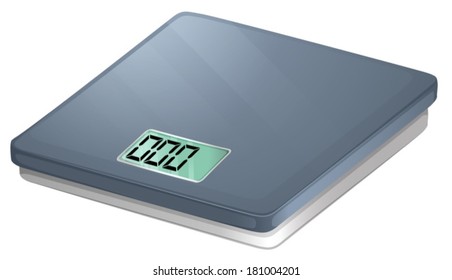 Illustration of a bathroom electronic scale on a white background