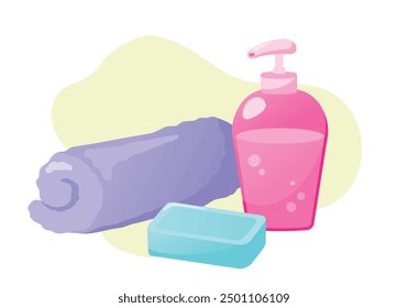 illustration of bathroom elements in flat style