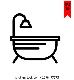 illustration of bathroom flat icon