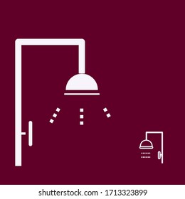 
illustration of a bathroom in a flat style. simple design bathroom sower