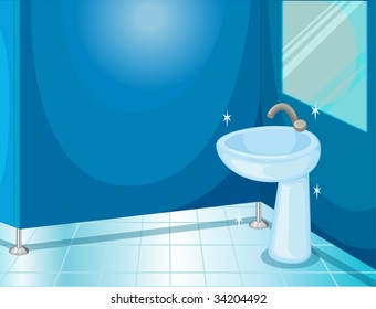 Illustration eines Badezimmers auf Weiß