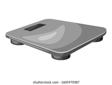 Illustration of bathroom weight scale. Fitness sport cartoon icon.