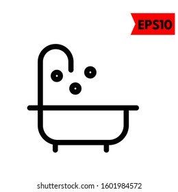 illustration of bathtub flat icon