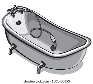 illustration of the bathtube on the white background