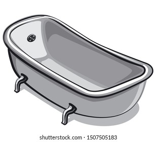 illustration of the bathtube on the white background