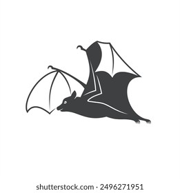 illustration of bats, bats are flying mammals, vector art.